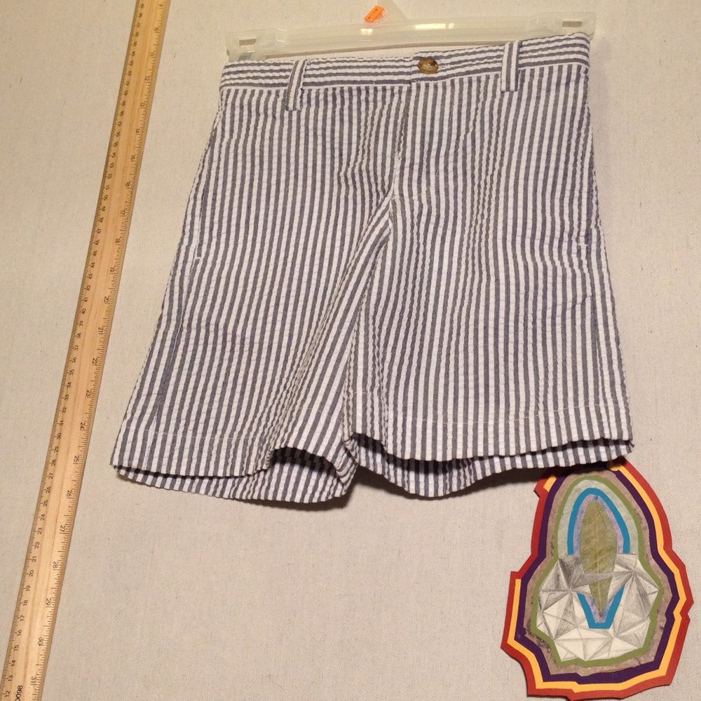 🎈 Kelly’s Kids Seersucker Shorts Pin Strips White